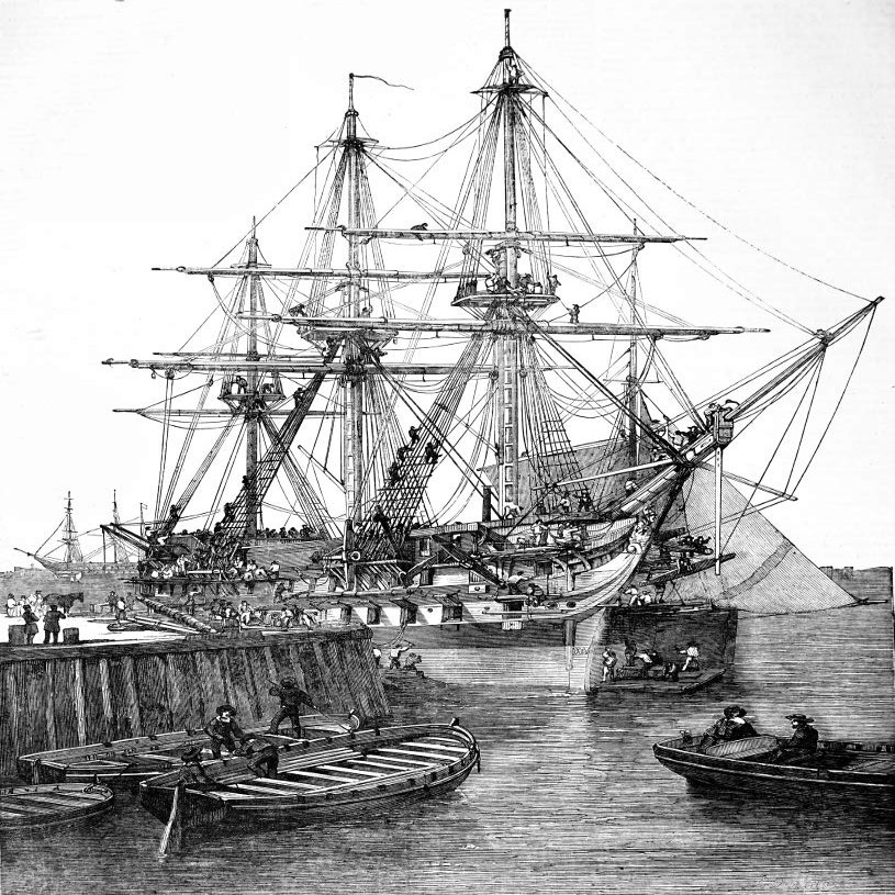 Posterazzi DPI12331210LARGE The Illustrated London News Etching from 1854.h.m Screw Line of Battle Ship Caesar at Portsmouth Photo Print, 28 x 34, Multi