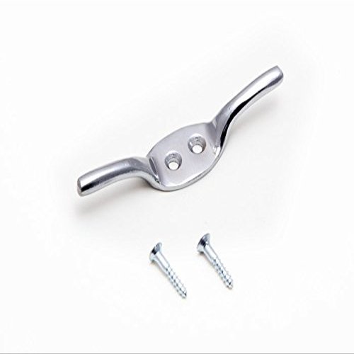 24 Pairs of Cleat Hooks Curtain TIE Hold Back 63MM Chrome & Screws