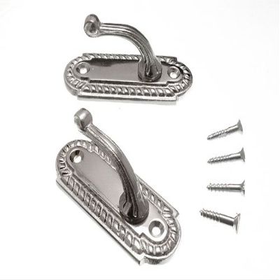 10 Pairs of Curtain TIE Back Large Georgian Chrome Plated Metal