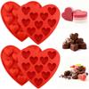 Boao 4 Pack Heart Silicone Molds Valentine's Day for Baking 1.2inch Heart Molds 40 Cavities Suitable for Chocolate Cake Jelly Pudding Handmade Soap Mould Candy Making(Red) view 1