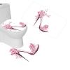 Amagical Pink Butterfly and Girls High Heels Shoe 3 Piece Bathroom Mat Set Non Slip Bath Mat Contour Mat Toilet Cover view 1