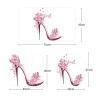 Amagical Pink Butterfly and Girls High Heels Shoe 3 Piece Bathroom Mat Set Non Slip Bath Mat Contour Mat Toilet Cover view 2