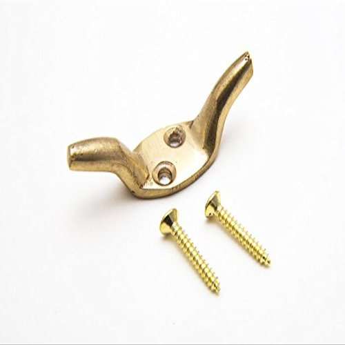 100 x Cleat Hooks Curtain TIE Hold Back 2" 50MM Brass Screws