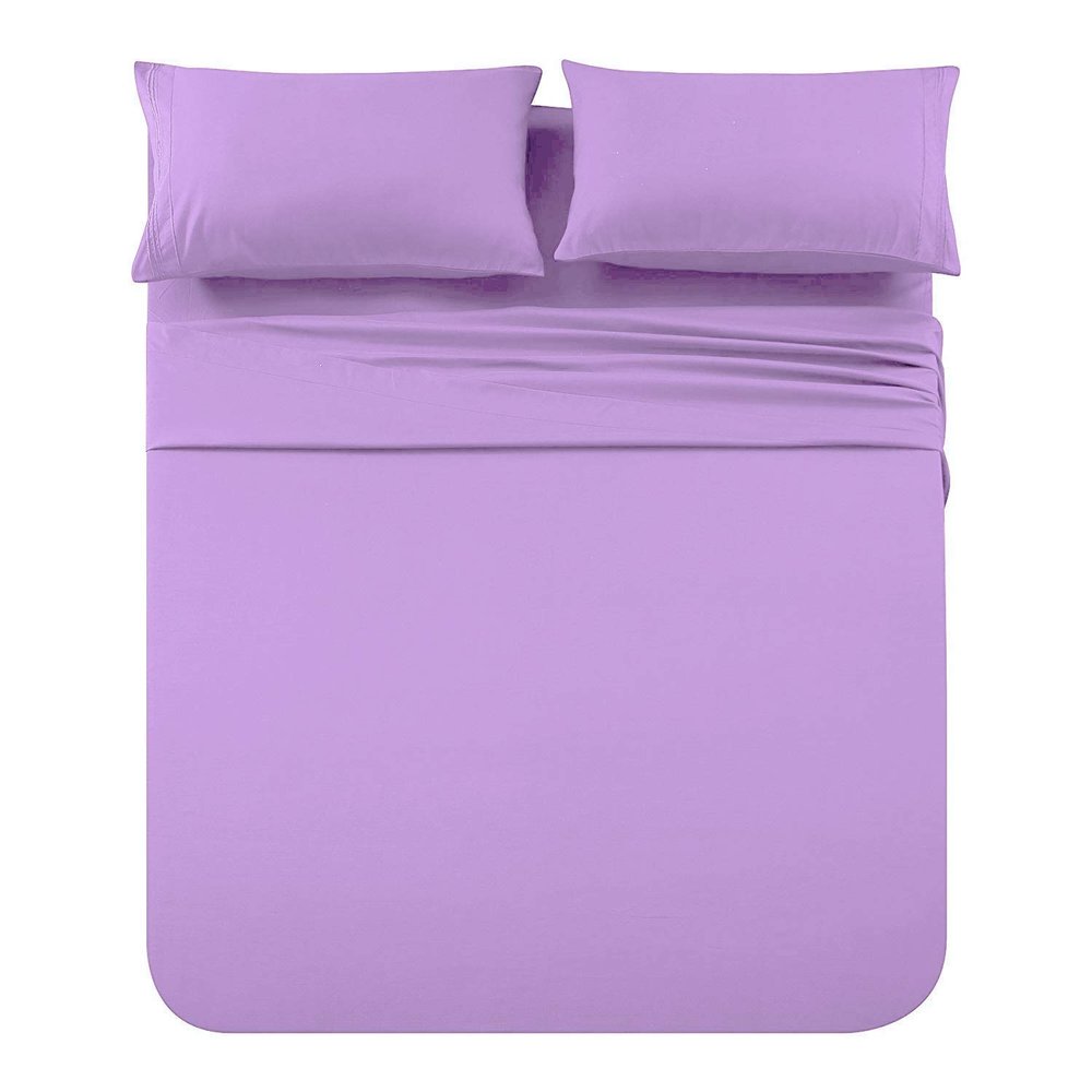Comfort Bed Store Estilo Collection Solid 800 Series 3PC Organic Cotton Duvet Set (1 Duvet Cover, 2 Pillowcases) Comfort, Care and Cozy Set, Lilac, Twin XL