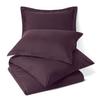 Comfort Bed Store Estilo Collection Solid 800 Series 3PC Organic Cotton Duvet Set (1 Duvet Cover, 2 Pillowcases) Comfort, Care and Cozy Set, Wine, Full view 2