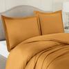 Comfort Bed Store Estilo Collection Solid 800 Series 3PC Organic Cotton Duvet Set (1 Duvet Cover, 2 Pillowcases) Comfort, Care and Cozy Set, Gold, Full XL view 3