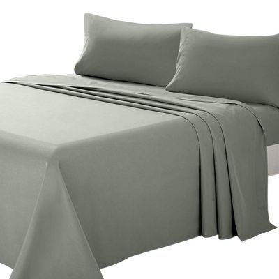 Comfort Bed Store Estilo Collection Solid 800 Series 3PC Organic Cotton Duvet Set (1 Duvet Cover, 2 Pillowcases) Comfort, Care and Cozy Set, Silver Grey, Full