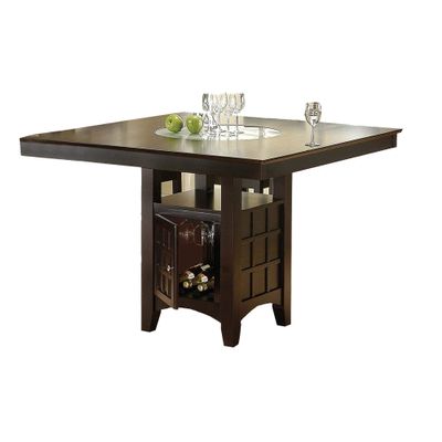 Benjara Transitional Style Wooden Counter Height Table with Storage, Brown