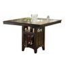 Benjara Transitional Style Wooden Counter Height Table with Storage, Brown view 1