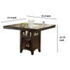 Benjara Transitional Style Wooden Counter Height Table with Storage, Brown view 2