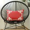 Apolena Geometric Red and White Printed Decorative Throw Pillow Cover view 1