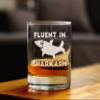 Bevvee Fluent in Sharkasm - Funny Shark Whiskey Rocks Glass Gifts for Sarcastic Men & Women - Fun Whisky Drinking Tumbler Dcor view 2