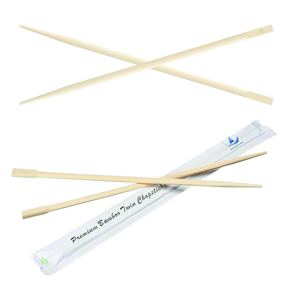 9 Inch Premium Paper Wrapped Disposable Bamboo Chopsticks (700 Sets) - Japanese Disposable Chopsticks Bulk Certified Quality by EcoQuality