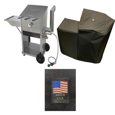 Enterprises 700-709 PVC Coated Polyester Cover 5009 Full Length Custom Protection Made for 9 Gallon Deep Fryer Protection from The Elements Made in The USA Compatible with Bayou Classic Deep Fryer