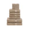 Superior Egyptian Cotton Pile 10 Piece Towel Set, Includes 2 Bath, 4 Hand, 4 Face Towels/Washcloths, Ultra Soft Luxury Towels, Thick Plush Essentials, Guest Bath, Spa, Hotel Bathroom, Latte view 1