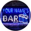 ADVPRO Personalized Your Name Est Year Theme Bar Beer Mug Decoration Dual Color LED Neon Sign White & Blue 24" x 16" st6s64-w1-tm-wb view 1