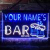 ADVPRO Personalized Your Name Est Year Theme Bar Beer Mug Decoration Dual Color LED Neon Sign White & Blue 24" x 16" st6s64-w1-tm-wb view 2