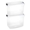 HOMZ 2-Pack Latching Lid, Large Clear Plastic Storage Bins w/Lids, 112 Quart, Gray Latch - Stackable Container Boxes for Home, Bathroom, and Office Organization view 1