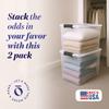 HOMZ 2-Pack Latching Lid, Large Clear Plastic Storage Bins w/Lids, 112 Quart, Gray Latch - Stackable Container Boxes for Home, Bathroom, and Office Organization view 2