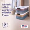 HOMZ 2-Pack Secure Latch, Clear Plastic Storage Organizer Bins, 64 Quart, Gray Latches - Stackable Container Boxes for Bedroom, Bathroom, Garage, and Office Organization view 2