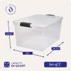HOMZ 2-Pack Secure Latch, Clear Plastic Storage Organizer Bins, 64 Quart, Gray Latches - Stackable Container Boxes for Bedroom, Bathroom, Garage, and Office Organization view 4