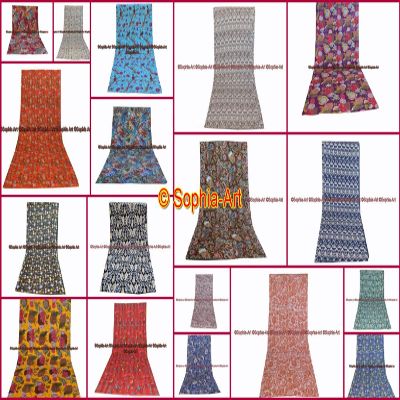 Sophia-Art Indian Bedspread Indian Bedding Decor Kantha Reversible Bedcover Throw Beautiful Kantha Handmade Vintage Unique Bohemian Quilt Lot (20 Pcs Lot, King Size Quilt, 90" x 108")