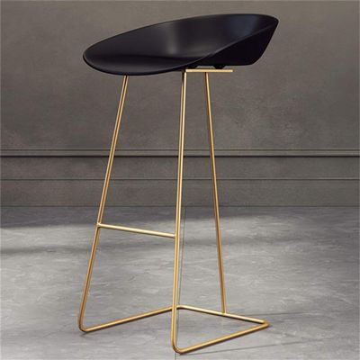 Barstool High Stools Metal Leg Bar Stool Garden Furniture Indoor Outdoor Stackable Kitchen Dining Chair, Black and White, Maximum Load 150kg / 330 LBS