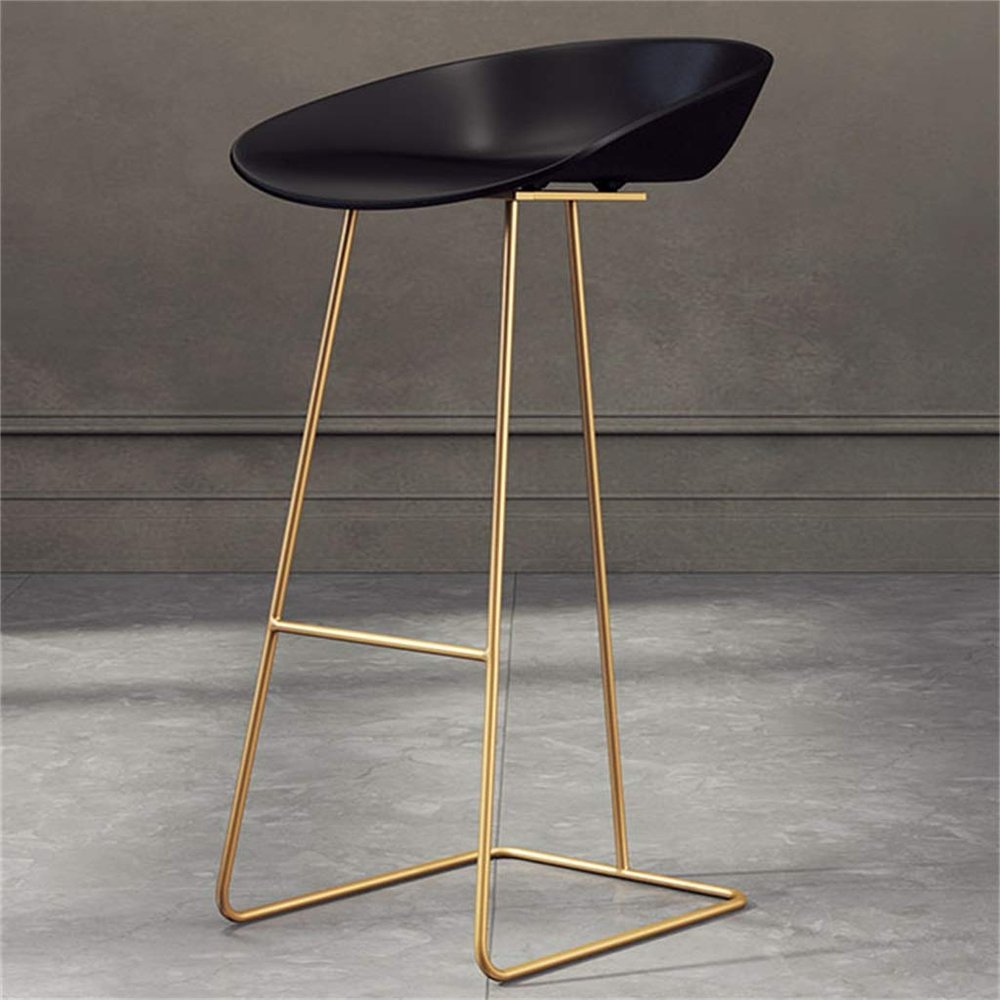 Barstool High Stools Metal Leg Bar Stool Garden Furniture Indoor Outdoor Stackable Kitchen Dining Chair, Black and White, Maximum Load 150kg / 330 LBS