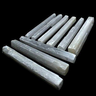 8" White Selenite Sticks Natural Sparkling Gemstone Cat's Eye Satin Spar Angels Stone Crystal Mineral Rough Points - Morocco (20PCS)