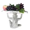 Monkey with Leaf Tray in Resin (Antique Silver) view 3