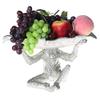 Monkey with Leaf Tray in Resin (Antique Silver) view 4