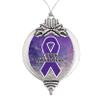 Lupus Awareness Ribbon Christmas Ornament Choose Snowman Snowflake or Bulb (Bulb) view 1