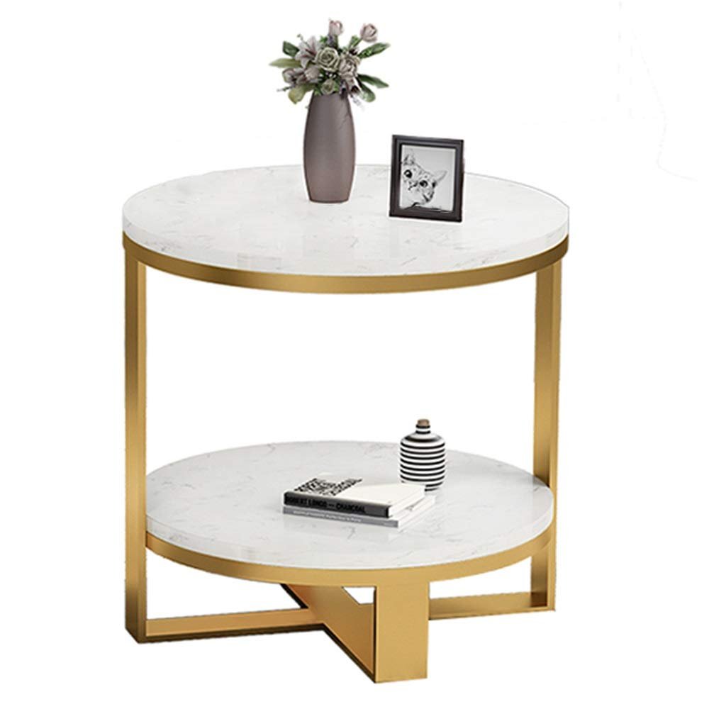 Coffee Tables WFF Marble Upscale, Sofa Side Table, Bedside Table, Sturdy Metal Frame for Living Room, Bedroom, Office Storage