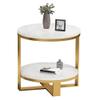 Coffee Tables WFF Marble Upscale, Sofa Side Table, Bedside Table, Sturdy Metal Frame for Living Room, Bedroom, Office Storage view 1