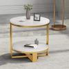 Coffee Tables WFF Marble Upscale, Sofa Side Table, Bedside Table, Sturdy Metal Frame for Living Room, Bedroom, Office Storage view 2