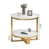 Coffee Tables WFF Marble Upscale, Sofa Side Table, Bedside Table, Sturdy Metal Frame for Living Room, Bedroom, Office Storage view 3