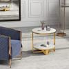 Coffee Tables WFF Marble Upscale, Sofa Side Table, Bedside Table, Sturdy Metal Frame for Living Room, Bedroom, Office Storage view 4