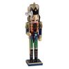Northeast Home Goods Wooden Christmas Nutcracker Decor, Blue Red Green Soldier with Axe, 15-Inch view 1
