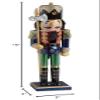 Northeast Home Goods Wooden Christmas Nutcracker Decor, Blue Red Green Soldier with Axe, 15-Inch view 2