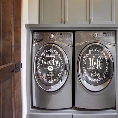 ArogGeld Wall Floral Vinyl Decal, Style-28, Laundry Room Decor, Easy to Apply and Removable