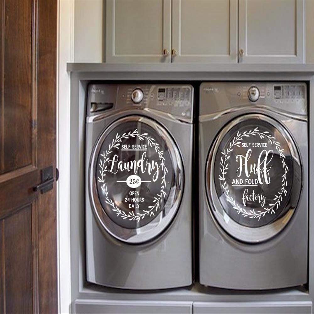 ArogGeld Wall Floral Vinyl Decal, Style-28, Laundry Room Decor, Easy to Apply and Removable