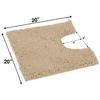 LuxUrux Luxury Shaggy Toilet Bath Mat U-Shaped Contour Rugs for Bathroom, Soft and Comfortable, Maximum Absorbent, Dry Quickly, Non-Slip, Machine-Washable (20 x 20 inch, Birch) view 2