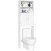 Yaheetech Over The Toilet Storage, Taller Bathroom Organizer Space-Saving Storage Cabinet with Adjustable Shelves and Double Doors, 77 in H, White view 1