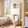Yaheetech Over The Toilet Storage, Taller Bathroom Organizer Space-Saving Storage Cabinet with Adjustable Shelves and Double Doors, 77 in H, White view 2