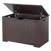 JungleA 30'' Storage Chest, Large Wooden Storage Box Shoe Storage Bench, Chests Organizers w/2 Safety Hinges, Blanket Storage Trunk for Living Room, Bedroom, Entryway,Espresso view 1