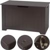 JungleA 30'' Storage Chest, Large Wooden Storage Box Shoe Storage Bench, Chests Organizers w/2 Safety Hinges, Blanket Storage Trunk for Living Room, Bedroom, Entryway,Espresso view 3
