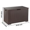 JungleA 30'' Storage Chest, Large Wooden Storage Box Shoe Storage Bench, Chests Organizers w/2 Safety Hinges, Blanket Storage Trunk for Living Room, Bedroom, Entryway,Espresso view 4