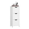 VASAGLE Floor Storage Cabinet, Freestanding Storage Unit with 3 Drawers, 11.8 x 12.6 x 31.9 Inches, for Bathroom, Living Room, Kitchen, Modern Style, Matte White UBBC50WT view 1