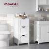VASAGLE Floor Storage Cabinet, Freestanding Storage Unit with 3 Drawers, 11.8 x 12.6 x 31.9 Inches, for Bathroom, Living Room, Kitchen, Modern Style, Matte White UBBC50WT view 2