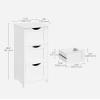 VASAGLE Floor Storage Cabinet, Freestanding Storage Unit with 3 Drawers, 11.8 x 12.6 x 31.9 Inches, for Bathroom, Living Room, Kitchen, Modern Style, Matte White UBBC50WT view 3